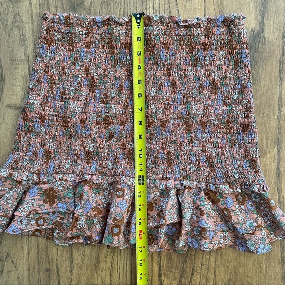 Veronica Beard Melodie Smocked Skirt Size 6 Cotton Floral Ruffle Mini Spring - Picture 8 of 11